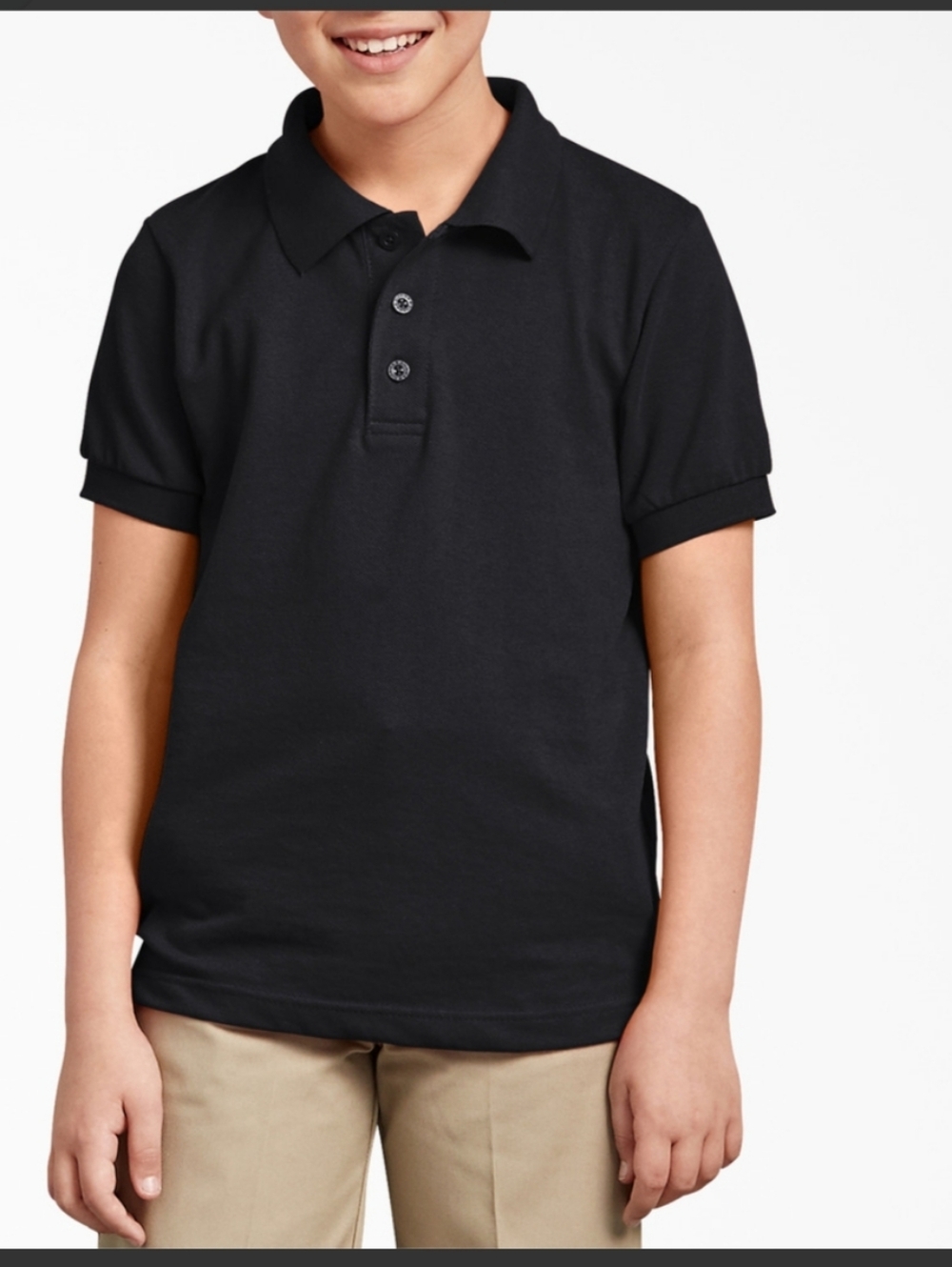 #6045  Class Club Black Short-Sleeve Polo for Kids